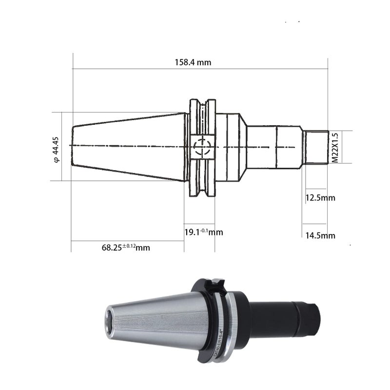 findmall 4Pcs CAT40 Tool Holder ER16 Collet Chuck Set length 4"/100mm Chuck Tool Holder Set Mill Holder for CNC Engraving Machine Milling Lathe(4Pcs CAT40-ER16-100) - Image 2